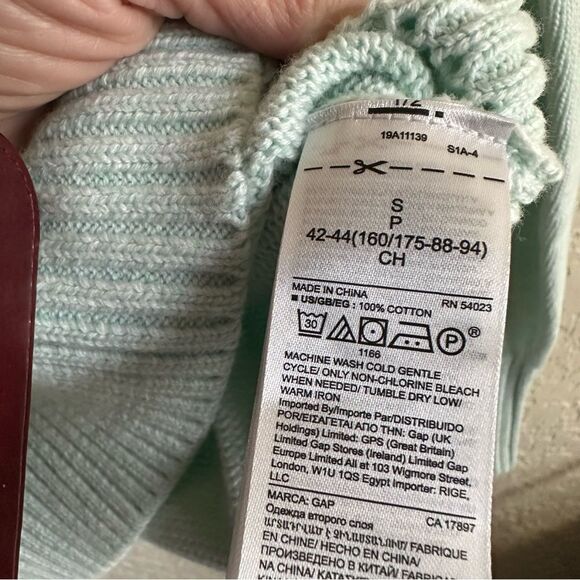 Gap Light Mint Green Sweater Size Small Boatneck - Picture 8 of 12
